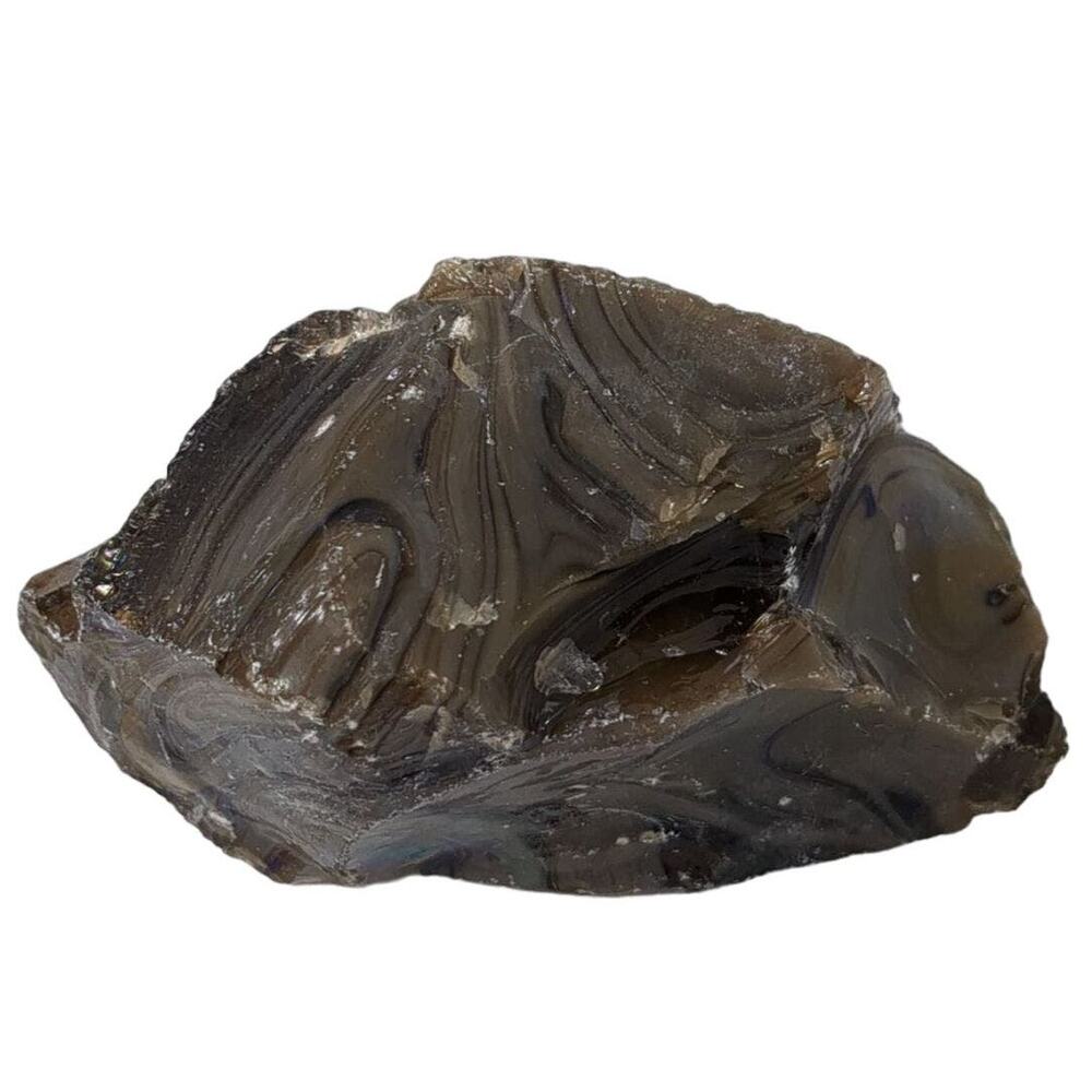 Amber Chocolate Swirl Art Glass Cullet Slag Glass‎ #5XL200